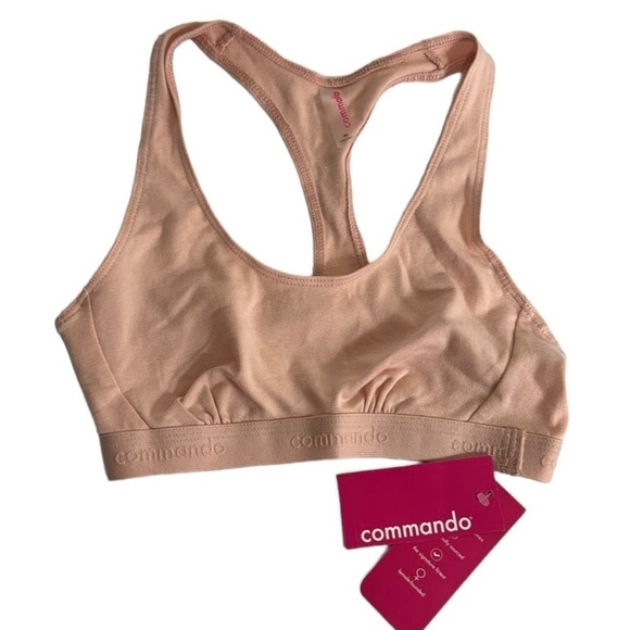 COMMANDO SIze XS Pima Cotton Blend Micro Rib Racerback Bralette Apricot NWT - Picture 3 of 8